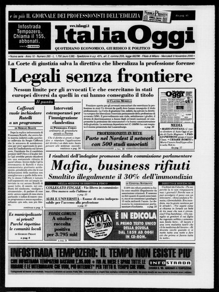 Italia oggi : quotidiano di economia finanza e politica